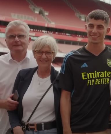 Anne Havertz with her husband Ralf Havertz and son Kai Havertz